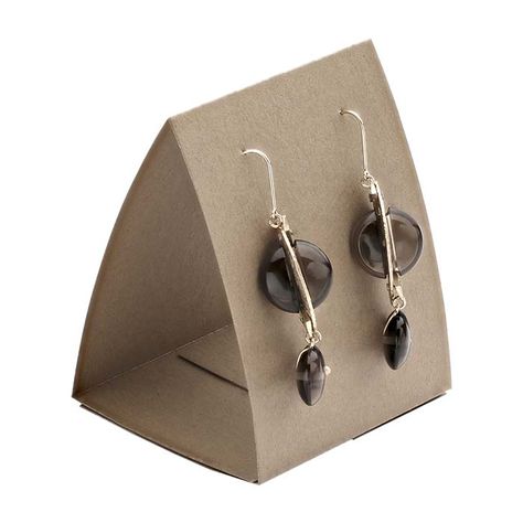 Kraft Textured Paper Earring Tent Card Diy Jewelry Display Cards, How To Gift Wrap Earrings, Earring Packaging Ideas Boxes, Earring Packaging Ideas, Diy Earrings Box, Earrings Card Holder, Diy Earring Cards, Earring Cards Template, Earring Packaging