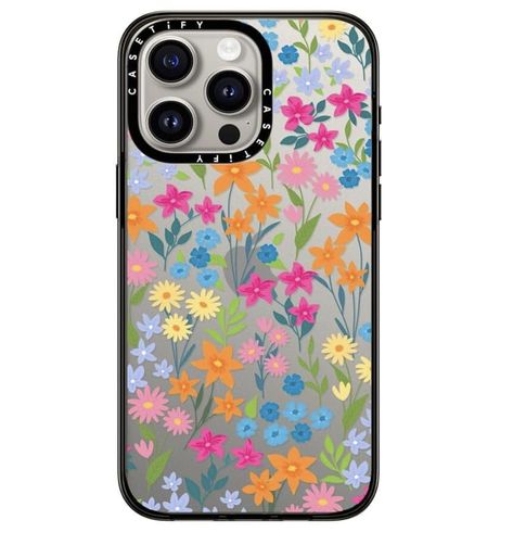 CASETiFY Compact Case for iPhone 15 Pro Max [2X Military Grade Drop Tested / 4ft Drop Protection] - Bright Spring Flowers - Daisy Floral Pattern - Clear Black Cute Flower Phone Cases, Bright Spring Flowers, Casetify Floral Case, Daisy Phone Case, Wild Flowers Phone Cases, Flowers Daisy, Floral Resin Phone Case, Bright Spring, Military Grade