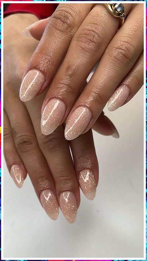 Winter Wedding Nails Bridesmaid - Yes, Everyone Wants It! Isn't that what you are searching for? Visit now for more tips. Simple But Cute Nails, Nude Sparkly Nails, Winter Wedding Nails, Nude Nails With Glitter, Rounded Acrylic Nails, Champagne Nails, Wedding Nails Bridesmaid, Bridesmaids Nails, Nails Bridesmaid