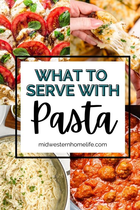 A comforting bowl of pasta is the perfect dinner for busy weeknights. It’s an easy, delicious meal that's versatile enough to share the dinner table with any of these 35 appetizers, side dishes, and sauces that pair perfectly with pasta. What To Serve With Pasta, Spaghetti Sides Dishes, Spinach Pasta Sauce, Pasta Buffet, Recipes For Appetizers, Italian Side Dishes, Pasta Menu, Pizza Appetizers, Pasta Party