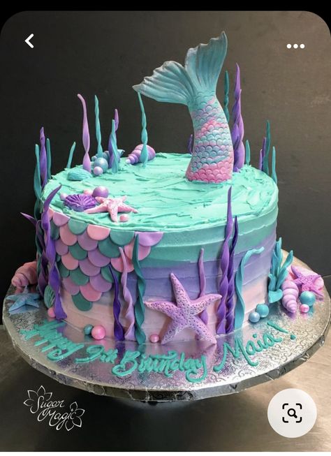 Little Mermaid Cake, Little Mermaid Cakes, Mermaid Birthday Party Decorations, Mermaid Theme Birthday Party, Mermaid Birthday Cakes, Sea Cakes, Cake Decorating Ideas, Little Mermaid Birthday, Mermaid Theme Birthday