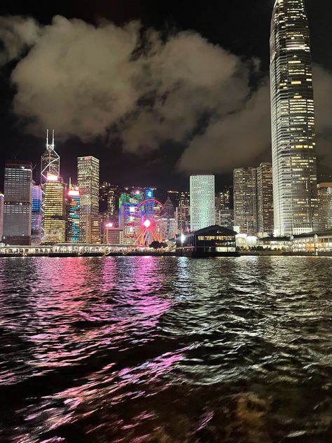 Hong Kong skyline Hong Kong Wallpaper Desktop, 90s Hong Kong Aesthetic, City Skyline Aesthetic, Hongkong Aesthetic, Hong Kong Aesthetic, Shanghai Aesthetic, China Vacation, Hong Kong Night, Hong Kong Skyline