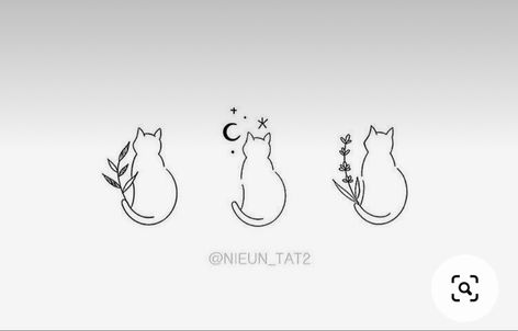 Small Cat Doodle, Cat Doodle Tattoo, Snowman Tattoo, Siblings Tattoo For 3, Honey Bee Tattoo, Cousin Tattoos, Cat Tattoo Simple, Easy Designs, Sibling Tattoos