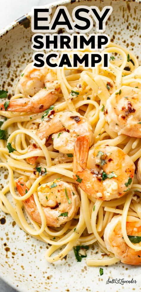 Shrimp Over Pasta, Shrimp Scampi For Two, Easy Scampi Recipe, Shrimp And Butter Noodles, Shrimp Pasta Scampi, Scampi Shrimp Recipe, Garlic Parmesan Shrimp Scampi Pasta, The Best Shrimp Scampi Recipe, Shrimp Recipes Scampi