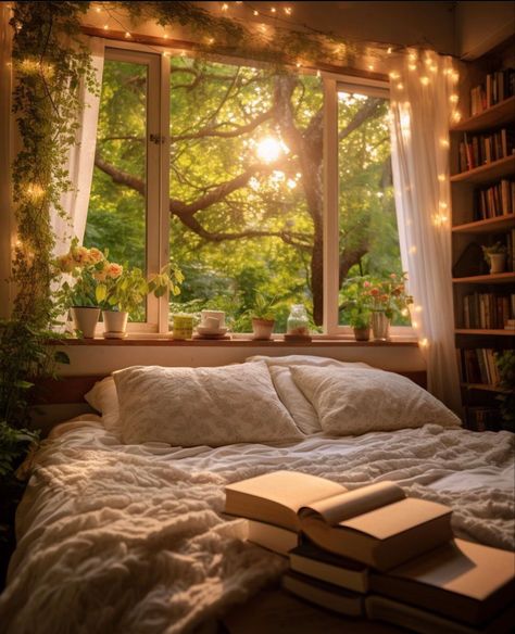 Cozy Bedroom Window Aesthetic, Cosy Cottage Interior, Cosy Home Aesthetic, Reading Nook Aesthetic, Cosy Cabin, Home Decor Wallpaper, Home Decor Aesthetic, Home Design Inspiration, Aesthetic Home Decor