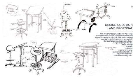 Drafting Table and Chair Design on Behance Table Sketch, Cafe Quotes, Drafting Tables, Furniture Sketch, Multipurpose Table, Drafting Table, Drawing Table, Table And Chair, Interaction Design