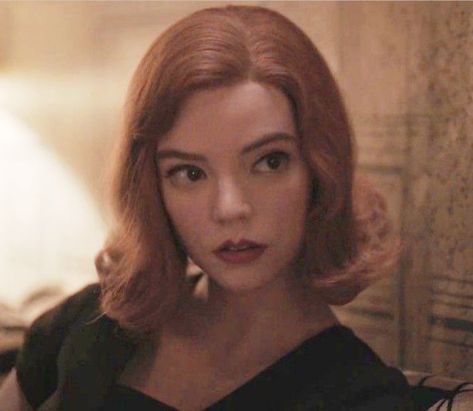 Beth Harmon, Queens Gambit, Anya Taylor Joy, Red Hair, A Woman, Red, Hair, Black