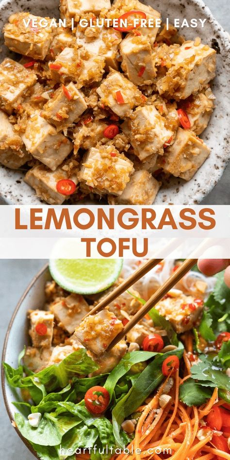 This is an easy lemongrass tofu recipe with punchy and rich flavours using fresh ingredients. It’s perfect served with rice, as part of a salad, added to a curry, stir fry, or in a laksa. Curried Tofu Salad, Curry Stir Fry, Lemongrass Tofu, Lemongrass Recipes, Tofu Sauce, Tofu Salad, Tofu Recipe, Tofu Recipes, Fresh Ingredients