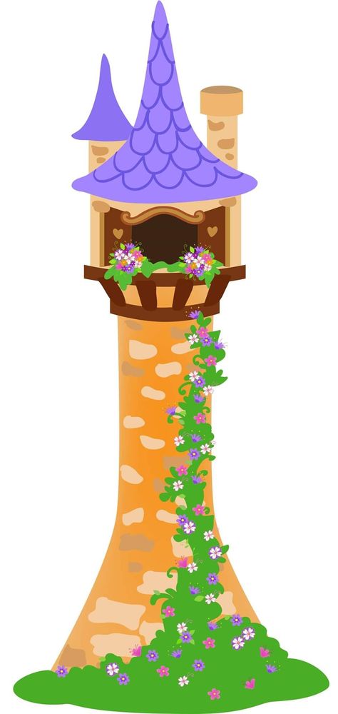 Tangled Tower Drawing Easy, Rapunzel Tower Drawing Easy, Tangled Silhouette, Rapunzel Decorations, Draw Bricks, Disneyland Summer, Rapunzel Cake Topper, Rapunzel Castle, Rapunzel's Tower