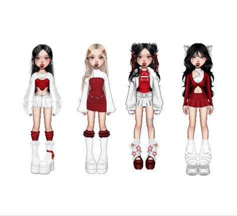 4 Member Stage Outfits, Kpop Stage Outfits 7 Member, Aespa Outfits, Dance Performance Outfits, Dance Style Outfits, Korean Outfits Kpop, Casual Elegant Style, Group Outfits, Hello Kitty Clothes