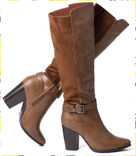 Women's Heeled Knee High Boots Zip Up High Chunky Heeled Boots Womens Dress Boots, Heeled Knee High Boots, Boots With Jeans, Women Heel Boots, Dress Boots Women, Chunky Heeled Boots, Peep Toe Ankle Boots, Buy Boots, Winter Fashion Boots