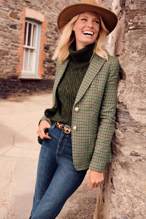 Tweed Blazer Outfit Women, Blazer Outfit Women, Tweed Blazer Outfit, Plaid Blazer Outfit, Talbots Outfits, Blazer Outfits Casual, Blazer Outfits For Women, Shop Pants, Fall Lookbook