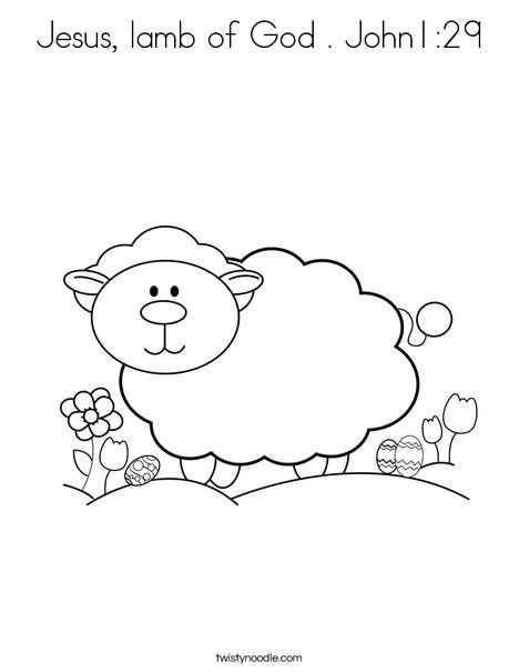 Jesus, lamb of God John1:29 Coloring Page - Twisty Noodle Baa Baa Black Sheep Activities, Sheep Coloring Page, Lamb Pictures, Preschool Poems, Cross Coloring Page, Sheep Crafts, Baa Baa Black Sheep, Preschool Bible, God Made Me