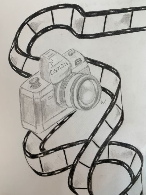 Camera, film, canon, pencil art, pencil sketch, pencil drawings, #camera, #pencildrawing, #pencilart, #canon Old Film Camera Drawing, Film Camera Sketch, Painting Of A Camera, Drawing Ideas Camera, Camera Drawing Art Creative, Film Drawing Sketches, Drawings Of Cameras, Camera Sketch Drawings, Vintage Camera Drawing Simple