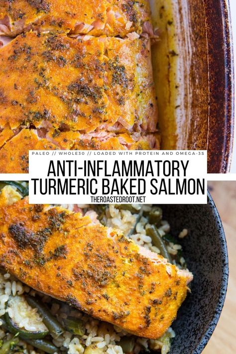 Salmon With Turmeric, Antioxidant Recipes Dinner, Tumeric Salmon Recipe, Omega 3 Dinner Recipes, Antiinflammatory Recipe Salmon, Anti Immflamatory Meals, Anti Inflammation Diet Dinner, Anti Inflammation Salmon Recipes, Anti Inflammation Pasta Sauce