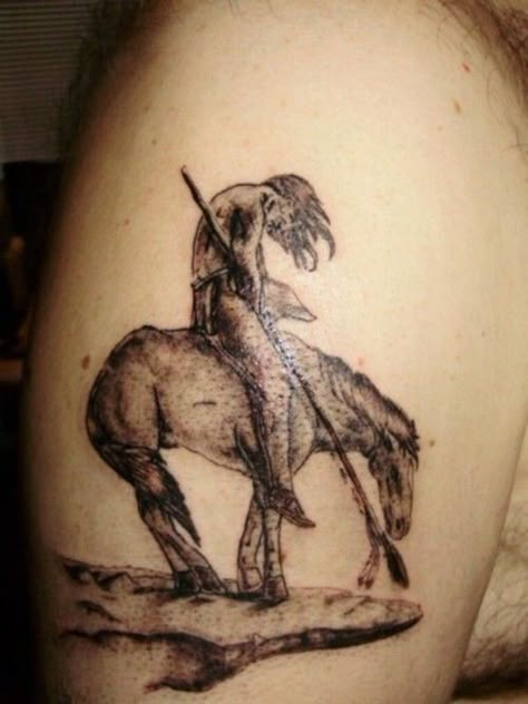 Trail of tears tattoo Crazy Horse Tattoo Native American, Indian And Horse Tattoo, Trail Of Tears Tattoo, End Of The Trail Tattoo, Native American Horse Tattoo, Indian Horse Tattoo, Tears Tattoo, Cherokee Indian Tattoos, Cherokee Tattoos