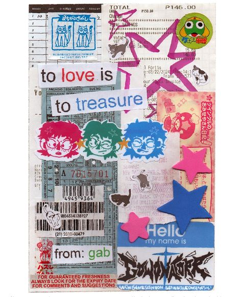 Zine Collage Ideas, Collage Journal Cover, Scrapbook Zine, Mixed Media Graphic Design, Zine Topics, Aesthetic Zine Ideas, Self Collage, Love Zine, Collage Objects