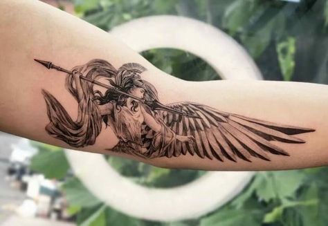 Native American Warrior Tattoos, Warrior Symbol Tattoo, Angel Warrior Tattoo, Warrior Symbols, Warrior Tattoo Sleeve, Female Warrior Tattoo, Small Wave Tattoo, Female Tattoos, Goddess Tattoo