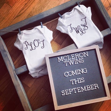 Friends Pregnancy Announcement, Baby Announcements, Best Friends Pregnant Together Announcement, Onsie Announcement Pregnancy, Onsie Pregnant Announcement, Twin Baby Announcements, Cheap T-shirt For Pregnancy Announcement With Funny Text, Twins Announcement, Twin Pregnancy Announcement