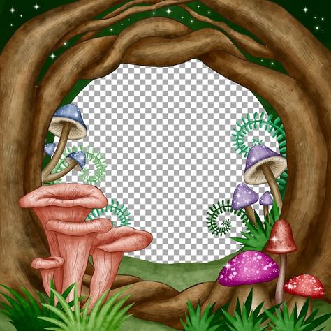 Enchanted Forest Drawing, Enchanted Forest Design, Forest Decorations, Enchanted Forest Decorations, Forest Logo, Enchanted Forest Party, Enchanted Forest Theme, Party Frame, Forest Watercolor