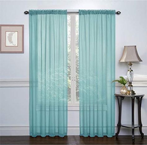 2 Pack: Ultra Luxurious High Thread Rod Pocket Sheer Voil... https://www.amazon.ca/dp/B018HAP18U/ref=cm_sw_r_pi_dp_U_x_q8KjDb1X51MX5 Sheer Bedroom Curtains, Walmart Curtains, Blue Sheer Curtains, Drapes And Curtains, Country Curtains, Bedroom Curtains, Living Room Curtains, Room Curtains, Rod Pocket Curtain Panels