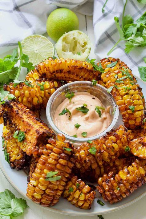 Learn how to make corn ribs or riblets using your air fryer or oven in no time at all to enjoy as a deliciously spiced side dish or a nibble. Eating corn on the cob will never be the same again! #cornribs #cornriblets #airfryer #oven #cornonthecob #vegan Airfryer Corn On The Cob, Corn Ribs Air Fryer, Corn In Air Fryer, Corn Recipes Cob, Corn Ribs, Ribs In Oven, How To Make Corn, Corn Dishes, Air Fryer Oven