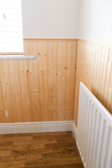 Stained Beadboard Walls, Installing Beadboard Panels, Stained Beadboard, Wood Beadboard, How To Install Beadboard, Beadboard Wall, Knotty Pine Walls, Tongue And Groove Walls, Beadboard Paneling