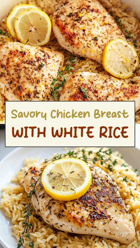 Delight your taste buds with a savory and satisfying meal featuring tender chicken breast with fluffy white rice. This delicious combo is perfect for a quick weeknight dinner or a special weekend treat. Try this easy recipe that brings together perfectly seasoned chicken and fragrant rice that will surely become a family favorite. Enjoy the comforting flavors of this classic dish that is both nourishing and filling. Elevate your cooking game with this simple yet flavorful chicken breast with whi Chicken Over White Rice Recipes, Chicken Breast With Mashed Potatoes, White Rice And Chicken Recipes, Chicken And White Rice, Creamy Chicken Flavored Rice, Chicken And White Rice Recipes, Homemade Chicken Flavored Rice, No Peak Chicken With White Rice, Baked Chicken And Rice Recipes