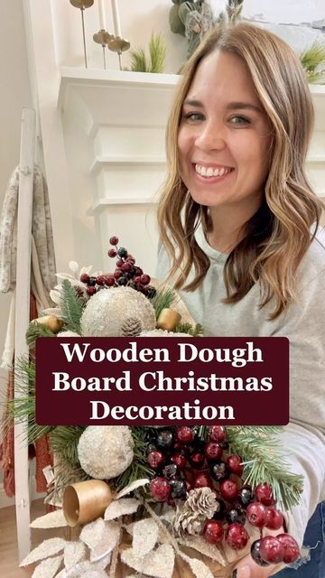 Renee Clark on Instagram: "DIY Christmas decorations on wooden dough board." Christmas Dough Bowl, Holiday Crafts Decorations, Christmas Mix, Dollar Store Christmas, Xmas Deco, Dollar Tree Christmas, Diy Christmas Decorations, Christmas Projects Diy, Dough Bowl