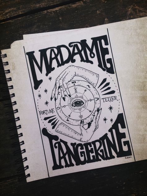 Madame Tangerine • gypsy fortune teller vintage sign • insta @conicuri Tarot Sign, Fortune Teller Vintage, Vintage Psychic, Fortune Teller Sign, Door Stencil, Escape Room Design, Vintage Fortune Teller, Boho Hats, Boho Hat