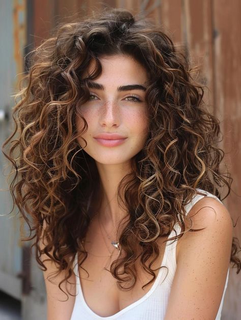 Trendy Haircuts for Curly Hair: Enhance Your Natural Curls Short Curly Hair Brunette, Natural Curly Brunette Hair, Curly Haircut Side Part, Armpit Length Curly Hair, Curly Long Hair Layers, Light Brunette Curly Hair, 2c Curly Hair Haircuts Bangs, Curly Long Layered Hair, Haircut For Round Face Curly Hair