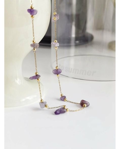 🐕 Big deals! Dainty Amethyst Crystal Chip Necklace/ Delicate Purple Gemstone Chip Necklace only at $24.00 Hurry. #CrystalNecklace #CrystalJewelry #CrystalChoker #StoneChipNecklace #AmethystNecklace #CrystalChipJewelry #GemstoneChipChain #GiftsForHer #CrystalGifts #HealingNecklace Crystal Chip Necklace, Gemstone Chip Necklace, Chip Necklace, Stone Chips, Healing Necklace, Crystal Choker, Amethyst Necklace, Crystal Gifts, Amethyst Crystal