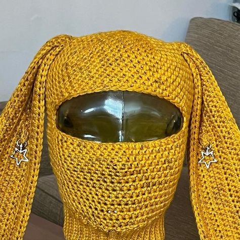 Bunny Balaclava, Crochet Balaclava, April 6, Hats, Yellow, Crochet, On Instagram, Instagram