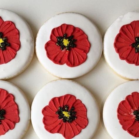 Seed Confections on Instagram: "Poppy cookies are in store now. $2 from every cookie sold is being donated to our local legion in honour of Remembrance Day. . : . . . . . . . . . . . . . . #seedconfections #stthomasproud #tasteofstthomas #poppy #remembranceday #decoratedcookies #cookieart #sugarcookies #cookiesofinstagram #cookies" Remembrance Day Cookies, Poppy Decorated Cookies, Lemon Poppy Cookies, Fondant Poppy Flowers, Poppy Ornament, Poppy Cookies, Lemon Poppy Seed Cookies, Remembrance Day Poppy, Remember Day