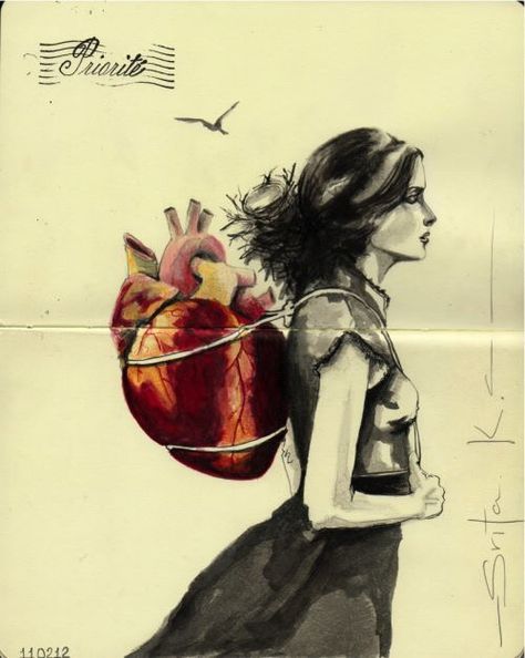 Anatomical Heart, Art Et Illustration, Anatomy Art, Heart Art, Art And Illustration, Moleskine, A Drawing, A Heart, Surrealism