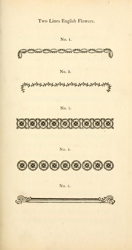 Two Lines English Flowers / A specimen of printing types Vintage Line Art, Flash Art, Internet Archive, Vintage Illustration, Types Of Printing, Tattoos And Piercings, I Tattoo, Design Elements, Body Art