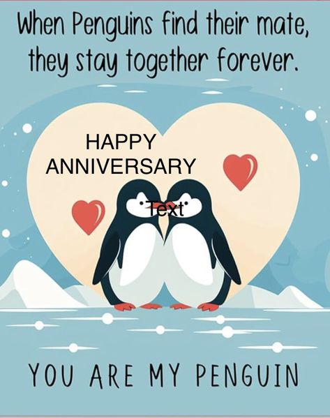 7 Year Anniversary, 65th Anniversary, Husband Anniversary, Together Forever, 30th Anniversary, Happy Anniversary, Mom And Dad, Penguins, Anniversary Gifts