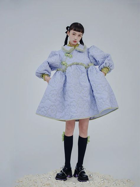 Arcana Archive, Mode Inspo, Mode Inspiration, Japanese Fashion, Outfits Casuales, Embroidered Dress, Chinese Style, Light Purple, Pretty Outfits