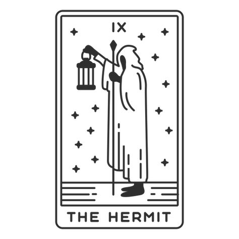 Tarot card the hermit filled stroke The Magician Tarot Drawing, Tarot Card Tattoo The Hermit, Tiny Tarot Tattoo, Minimalist Tarot Cards, The Hermit Tarot Card Tattoo, Hermit Tarot Card Tattoo, Tarot Card Hermit, Simple Tarot Card Tattoo, Tarot Doodles