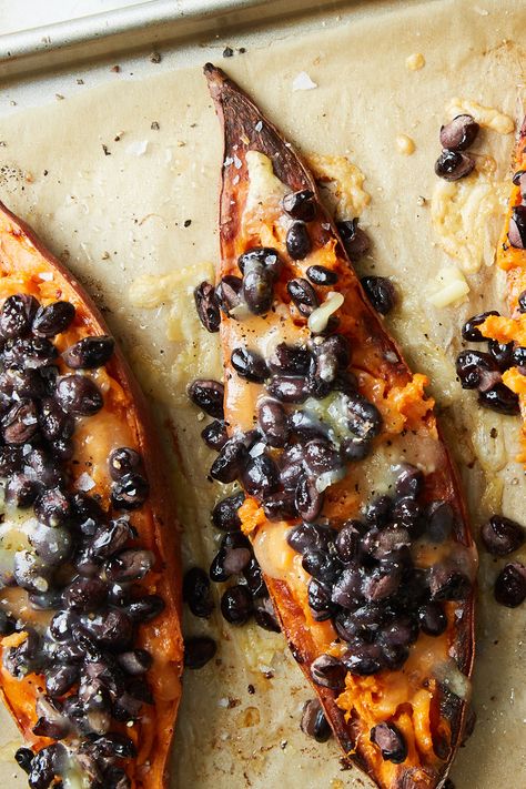 Ny Times Cooking, Cheesy Black Beans, Greek Sweet Potato, Brigadeiros Recipe, Charred Scallions, Loaded Sweet Potatoes, Bean Bake, Winter Vegetable Soup, Cheddar Mashed Potatoes