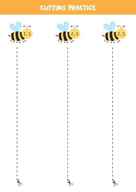 Body Parts Preschool Activities, Kawaii Bee, Dashed Line, Preschool Fine Motor Skills, Preschool Patterns, Bugs Preschool, Bee Activities, Preschool Workbooks, Holiday Activities For Kids