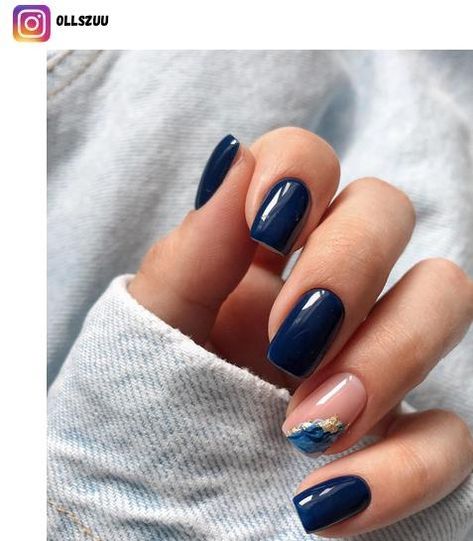 Christmas Nails Dark Blue, Navy Blue Nail Ideas, Navy Nails Design, Navy Blue Nail Designs, Nail Art Bleu, Blue Nail Ideas, Blue Nail Art Designs, Dark Blue Nails, Navy Nails