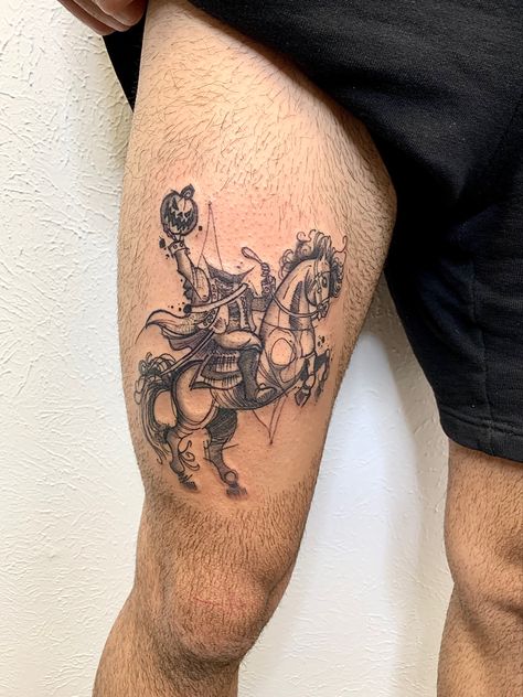 Four Horseman Tattoo, Headless Horseman Tattoo, Horseman Tattoo, Headless Man, Tattoo Board, Headless Horseman, Sketch Tattoo, Edging Ideas, Dream Cake