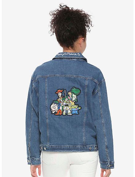 Disney Pixar Toy Story Characters Denim Jacket, DENIM Toy Story Slinky, Patch Denim Jacket, Disney Jacket, Toy Story Characters, Disney Pop, Denim Jacket Patches, Womens Windbreaker, Holly Hobbie, Wall E