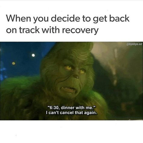 Healing from Diet Mentality on Instagram: “#Repost @byebye.ed • • • • • A note to self & a psa! You don't have to wait until new year's to reset. You can get back on the recovery…” Recovery Humor, Funny Tom, Back On Track, Note To Self, This Weekend, I Laughed, Funny Memes, Healing, Diet