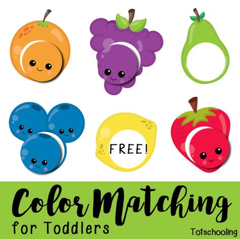 Fruit Color Matching Free Printable for Toddlers Toddler Printables, Fruit Crafts, Free Preschool Printables, Toddler Worksheets, Matching Activity, Tot School, Games For Toddlers, Sorting Activities, Educational Printables