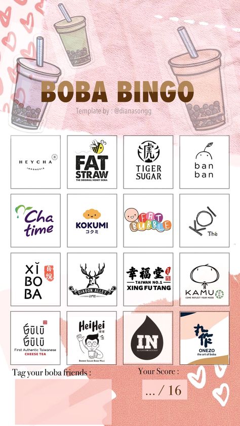 Bingo Template Indonesia, Bingo Challenge, Fat Tiger, Tea Tag, Bingo Template, Story Template, Bubble Tea, Bingo, Mls