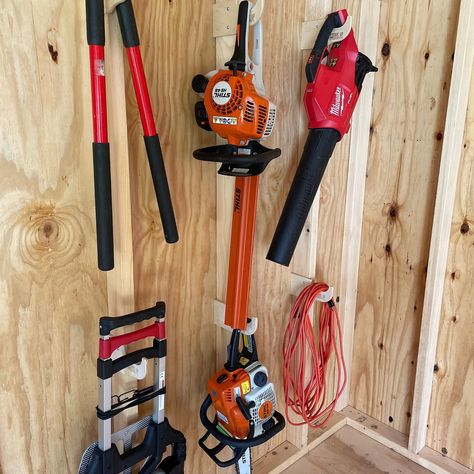 Misc Organizer Hook, Yard and Garden Tool Storage, Shed Organization for Chainsaws, Extension Cord, Yard Tool Hook, Garden Tool - Etsy Shed Organizer, Yard Tool Storage, Tool Shed Organizing, Shed Organizing, Shed Shelving, Cnc Router Table, Yard Sheds, Storage Shed Organization, Workbench Plans Diy