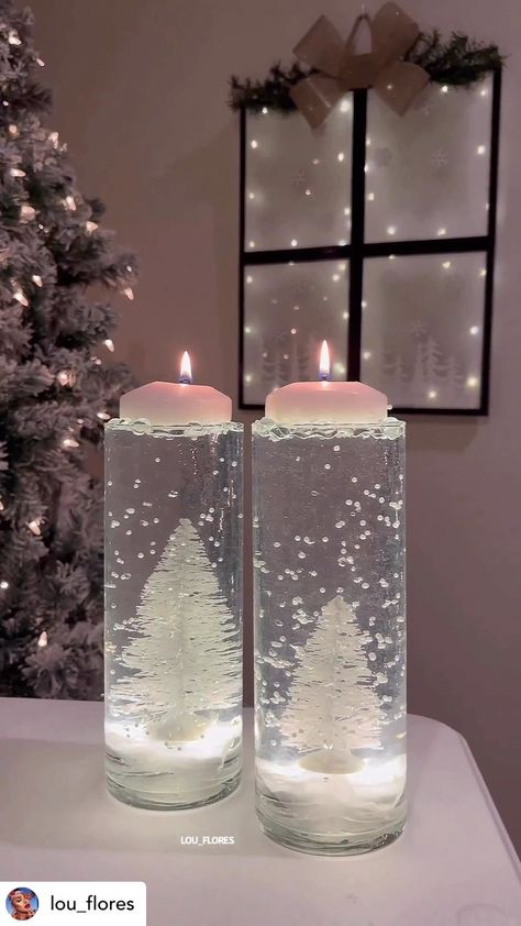 Winter Wonderland Centerpieces, Christmas Decorations Centerpiece, Christmas Vases, Winter Wonderland Baby Shower, Christmas Tablescape, Christmas Centerpieces Diy, Winter Wonderland Christmas, Diy Christmas Decorations Easy, Glam Decor