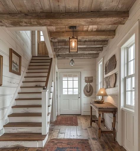 Rustic Home Interiors, Farmhouse Remodel, Farmhouse Interior, Entry Way, Dream House Interior, Dream House Plans, Dream House Decor, Home Fashion, Barn House